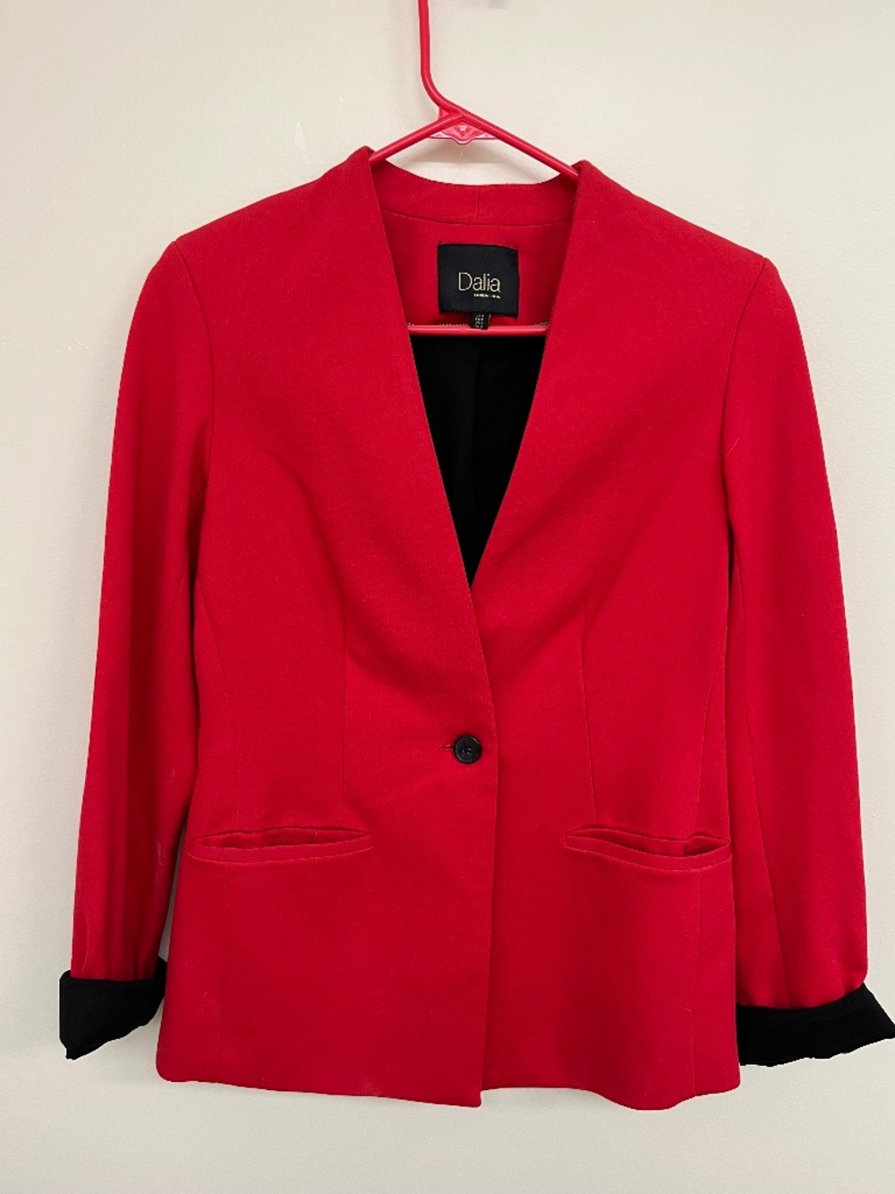 Dalia Red Jacket with Black Cuffs - Small